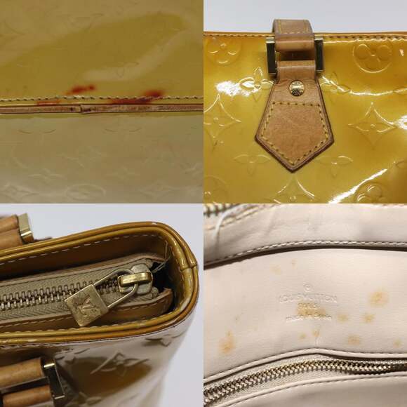 LOUIS VUITTON Monogram Vernis Houston Hand Bag Beige M91004 - Picture 11 of 13